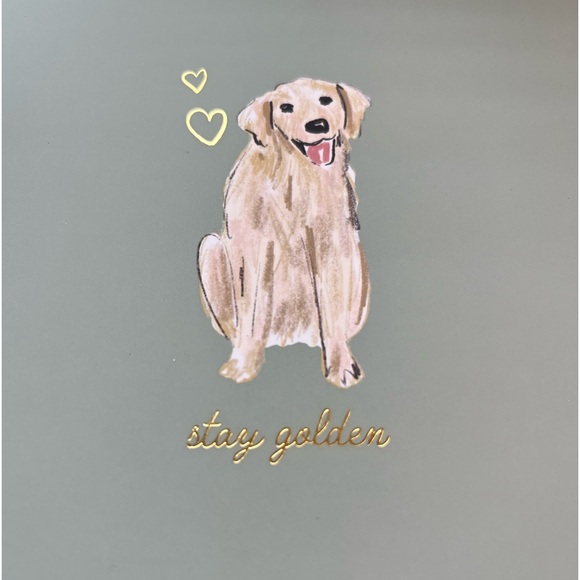 Stay Golden - Gold Retriever Puppy Dog Journal- 8x6” - Light Green - Lined Pages - Picture 2 of 8